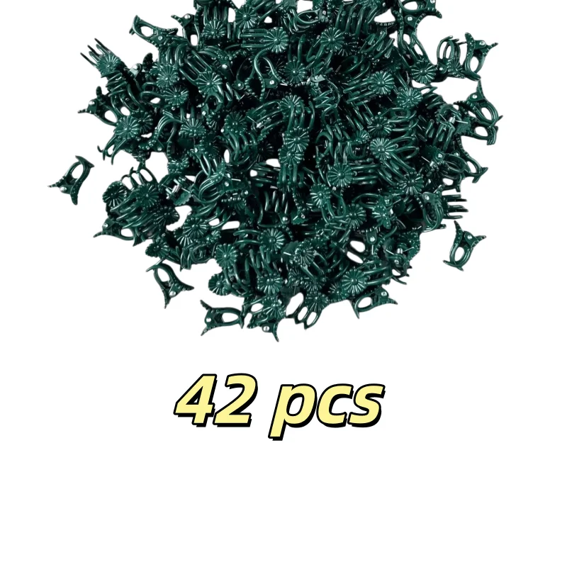 42PCS Garden Plant Support Clips Reusable Vine Stem Fastener For Tomato Cucumber Orchid Rose Trellis Fence Fixing Tool