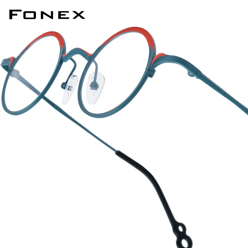 FONEX Titanium Glasses Frame Men 2025 New Fashion Brand Design Vintage Round Eyeglasses Women Small Retro Eyewear 85869