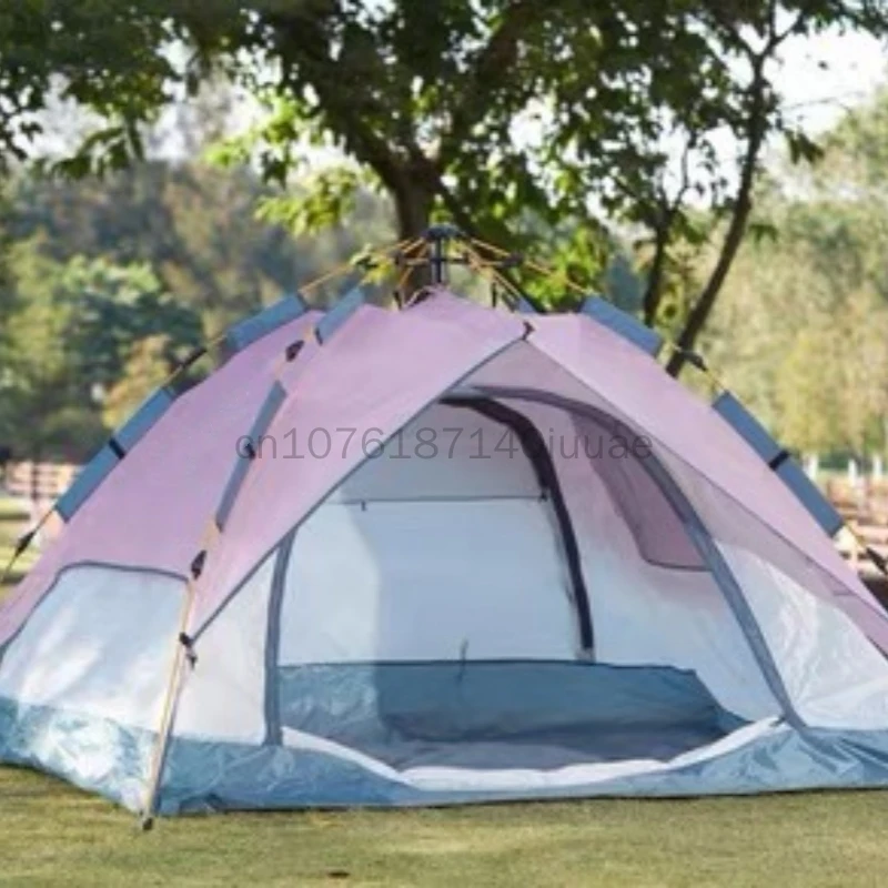 New Outdoor Camping Tent, Green and Pink Tent, Portable Park, Fully Automatic Camping, Thickened Sunscreen Tent, Practical