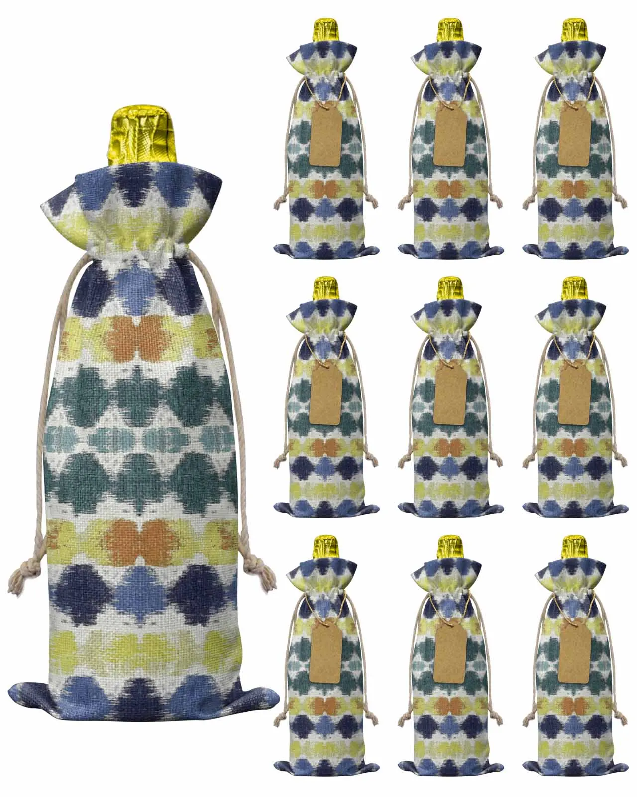 

10pcs Wine Bottle Covers Modernism Traditional Color Block Wine Holder Carrier Packaging Bag Wedding Party Decor Gift
