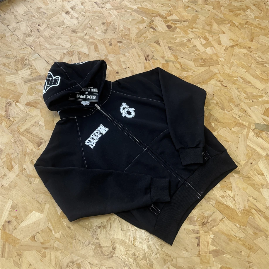 

6PM Autumn New Faion RELIGION ZIP HOODOE ex Loose Heavyweight Hooded Zipper Jaet Casual Comfortable Streetwear