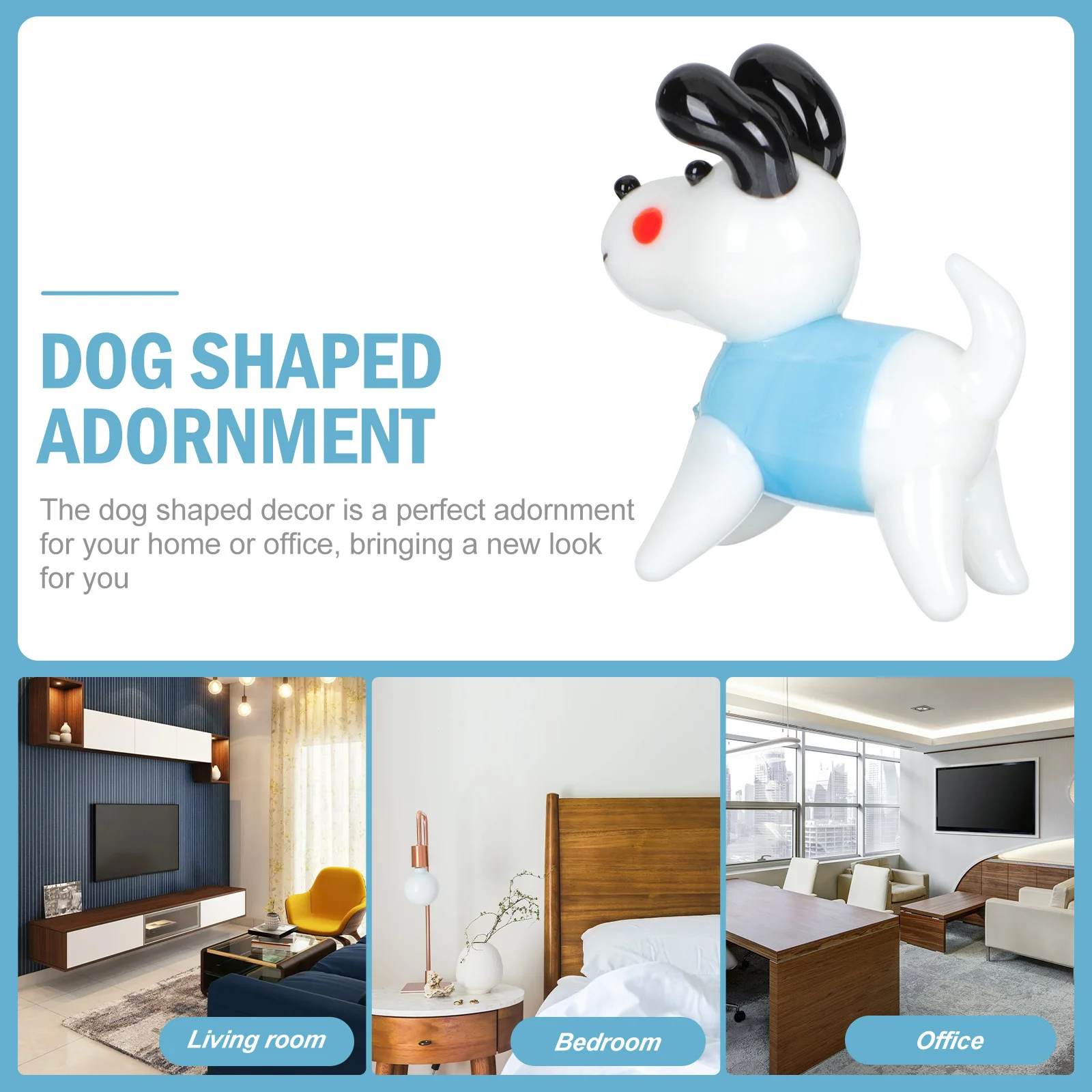

Creative Puppy Adornment Desktop Small Dog Decoration Stable Glass Craft Dog Modeling Decor Unique Desktop Ornament