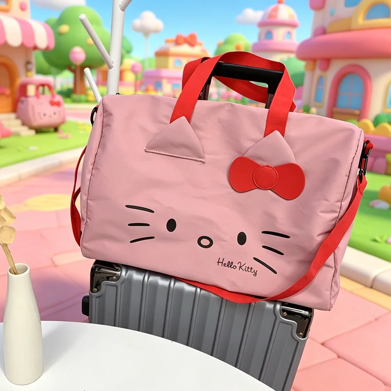 Portable Hellokittys Travel Bag Girl Clothing Kawaii Cartoon Storage Bag Light Luggage Storage Bag Large Capacity Bags for Woman
