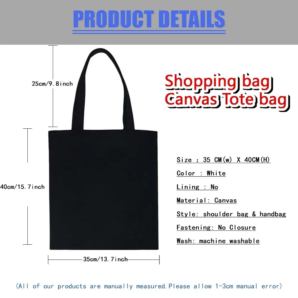 Women Shopping Bags Fashion Black Printing Foldable Handbags Eco Shopper Shoulder Bag Canvas Tote Environmental Storage Handbag