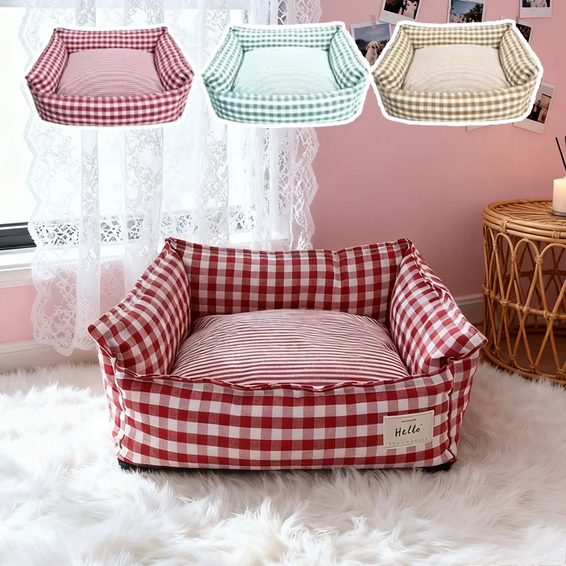 

Korean-Style Detachable Washable Pet Bed Soft All-Season Indoor Kennel Cushion Sleeping Mat for Small To Medium Dogs and Cats