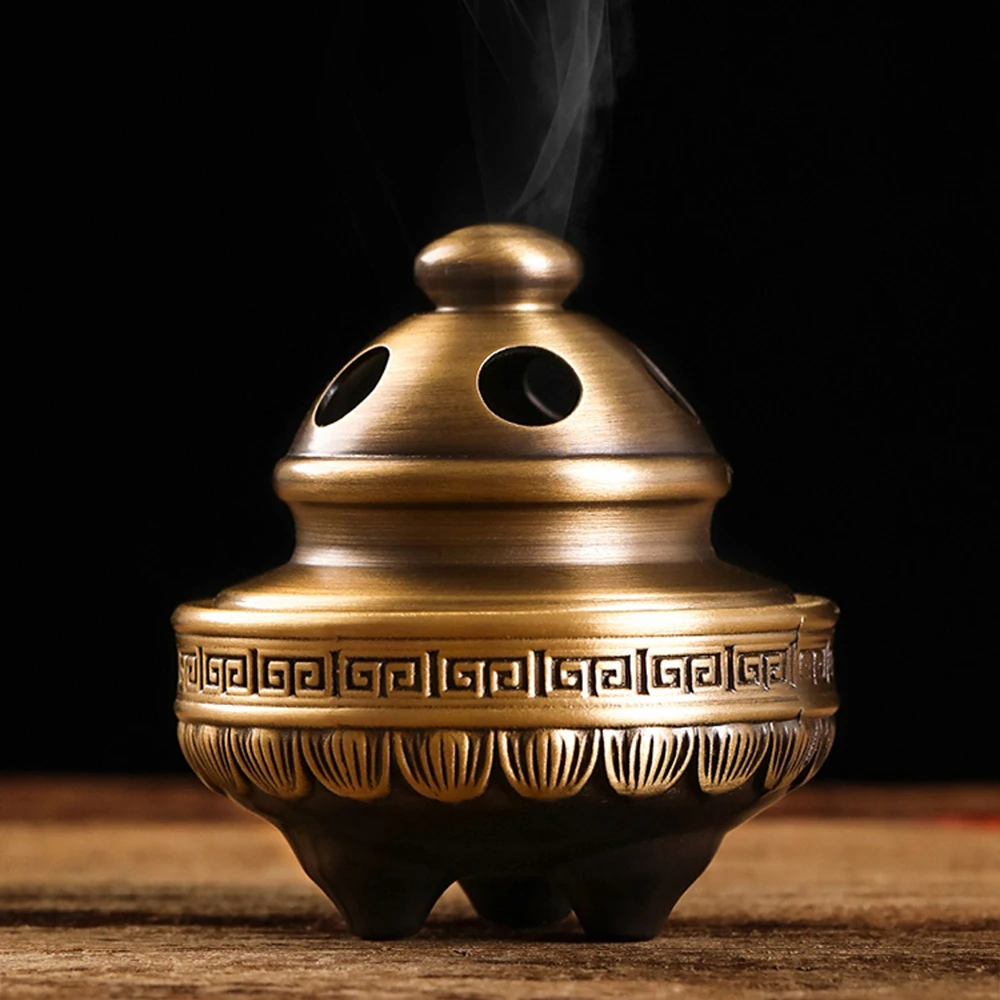

Миниатюрная латунная тибетская курильница для благовоний, ароматическая башня для ароматерапии, подставка для благовоний