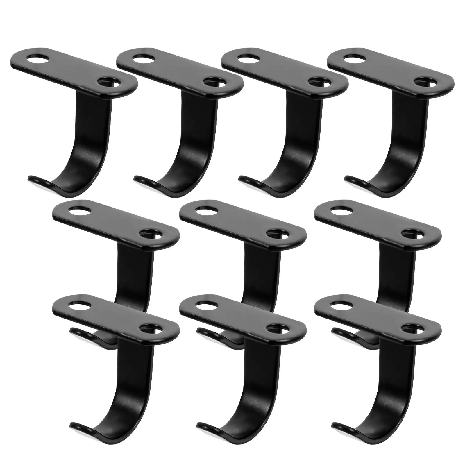 

10Pcs Stainless Steel Trouser Hooks Black Heavy Duty Hook for Bathroom Kitchen Cabinet Door Hanger Screw Mount Ceiling Under
