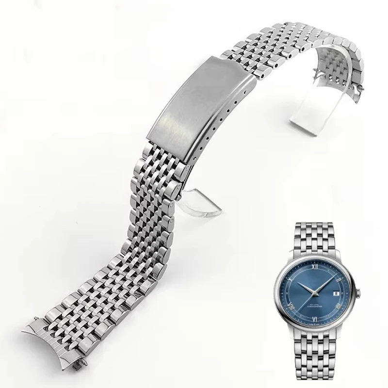 Watch Band Bead of Rice Watch Strap For Omega Seamaster watchband Curved End Stainless Steel Watch Bracelet 18mm 19mmm 20mm