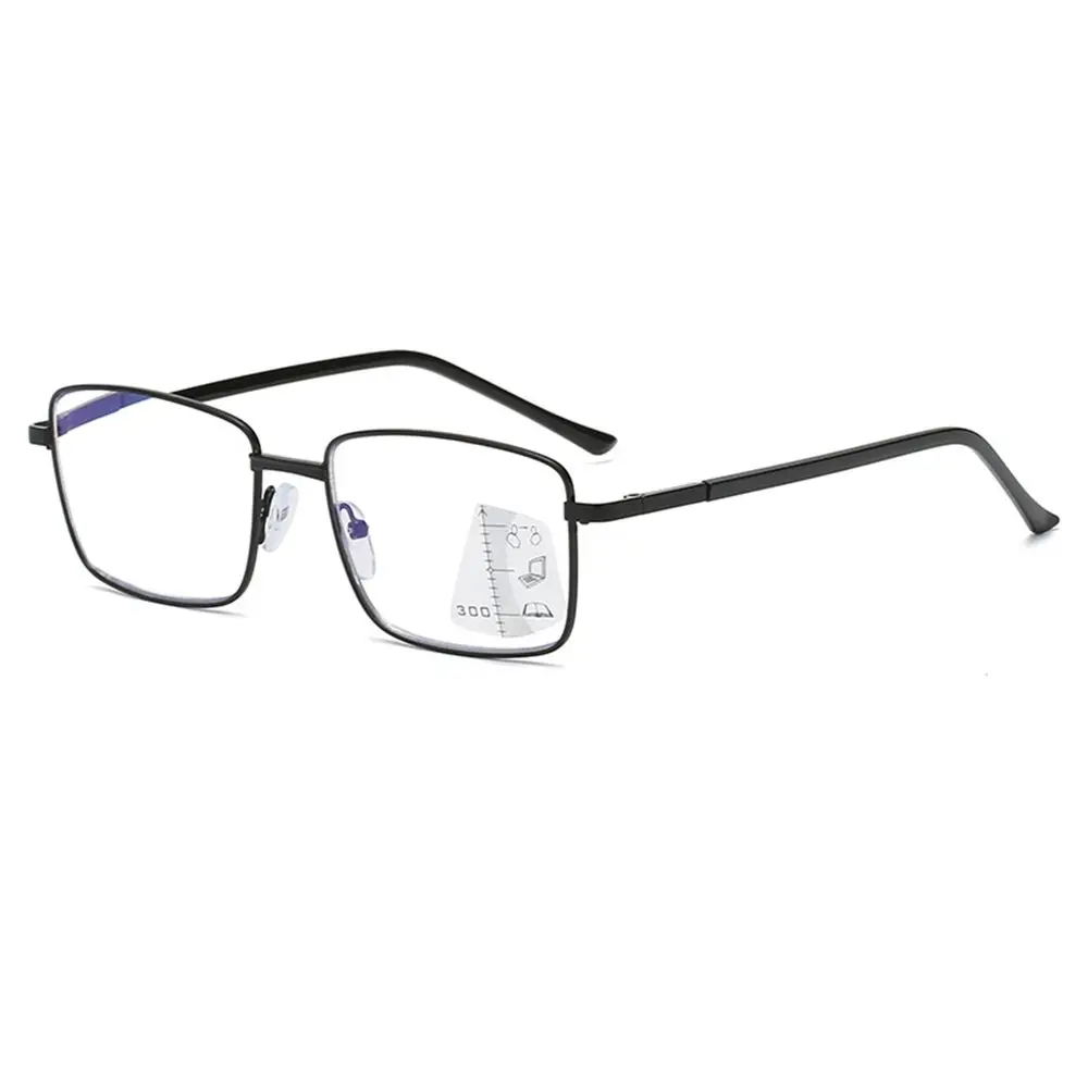 Metal Progressive Multifocal Reading Glasses Anti Blue Light Reading Glasses Presbyopia Glasses Computer Goggles Vision Diopter