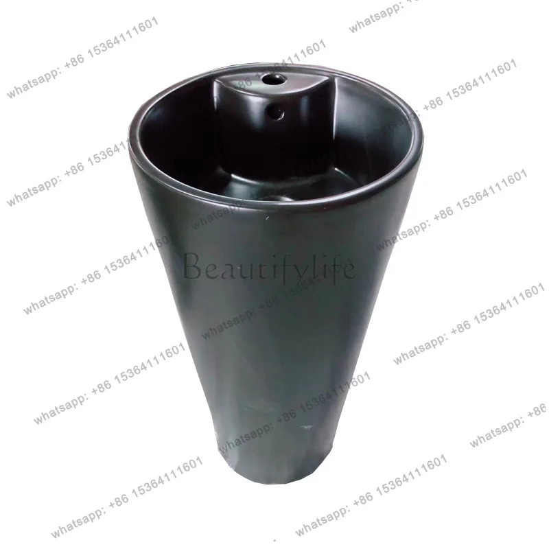 Matte color column basin integrated black non-fading hotel color three-dimensional column basin