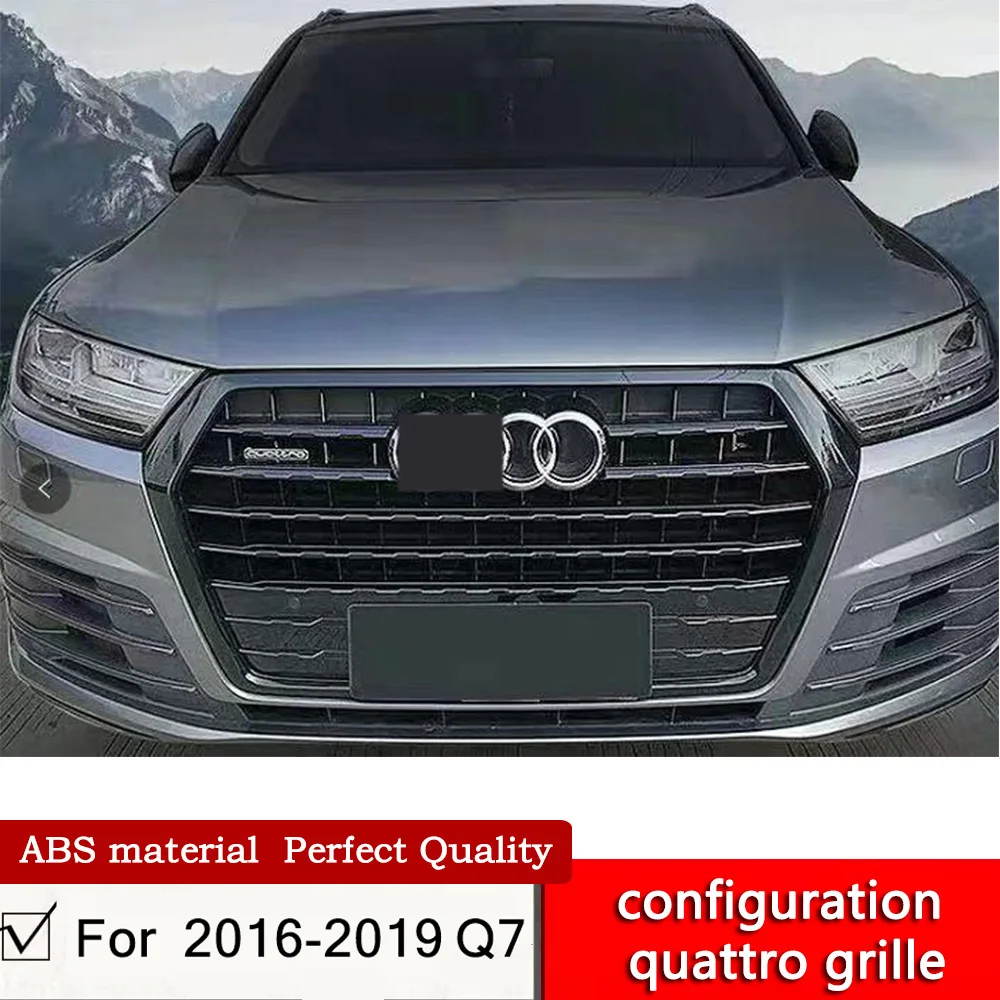 

For 2016 2017 2018 2019 Q7 upgrade high configuration quattro grille ABS all glossy black Q7 to sline sport grille