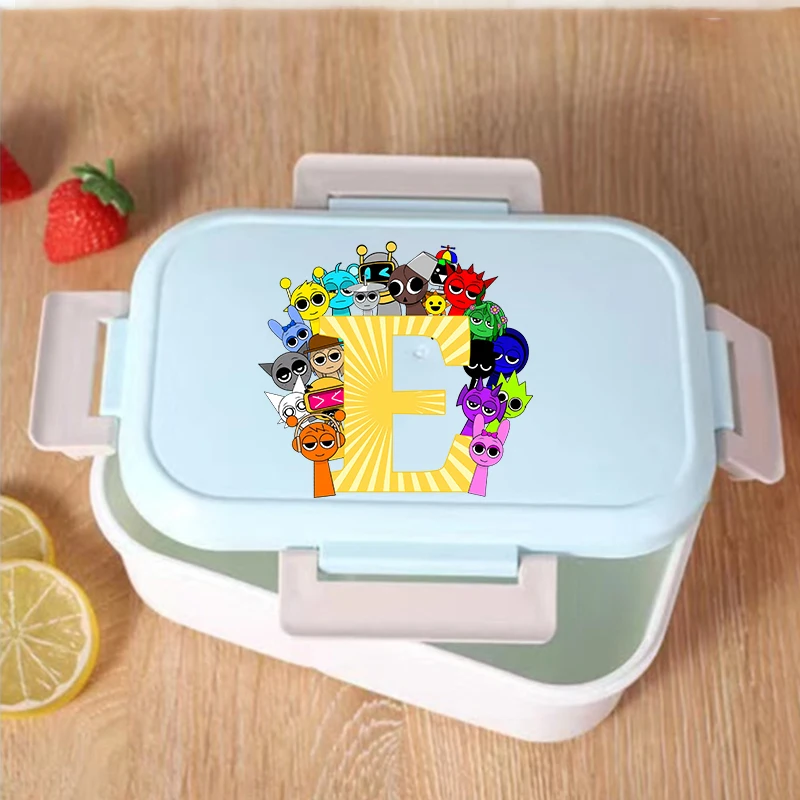 Sprunki Lunch Box Cartoon 26 Letters Print Portable Bento Boxes Man Woman Hermetic Food Crisper Single Layer Capacity Lunch Case view 5