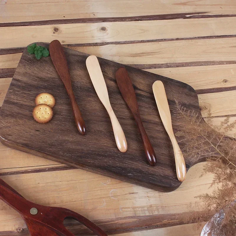 Japanese-style Solid Wood Jam Knife Butter Natural Bread Cake Knife Smooth Wooden Tableware Kitchen Accessories