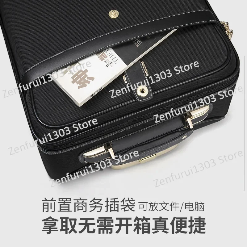 Small suitcase Thickened leather case 20 inch tie rod travel password case Business boarding case