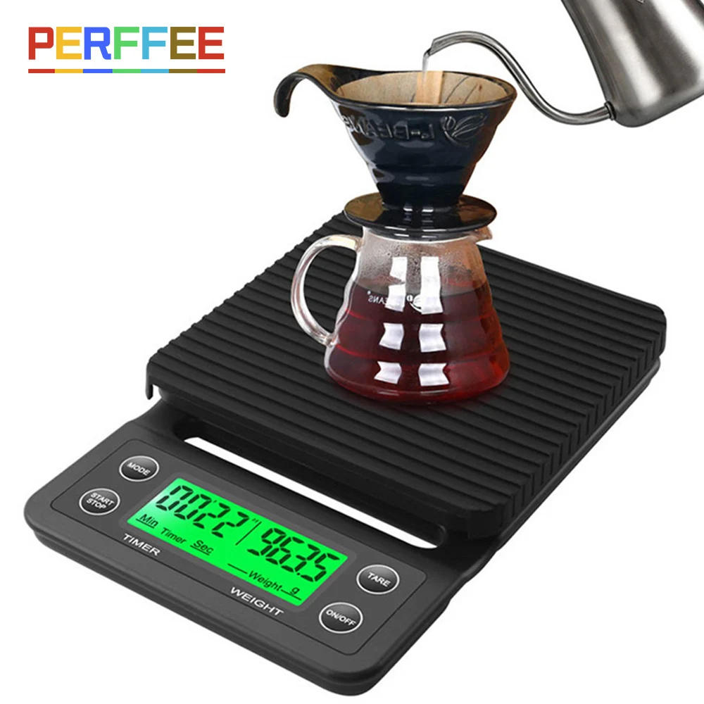 

3kg/5kg 0.1g Coffee Scale with Timer High Precision LCD Display Electronic Scale Portable Home Kitchen Digital Electronic Scales