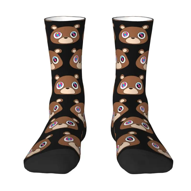 Funny Mens Kanye West Ye Bear Dress Socks Unisex Warm Breathbale 3D Printing Crew Socks