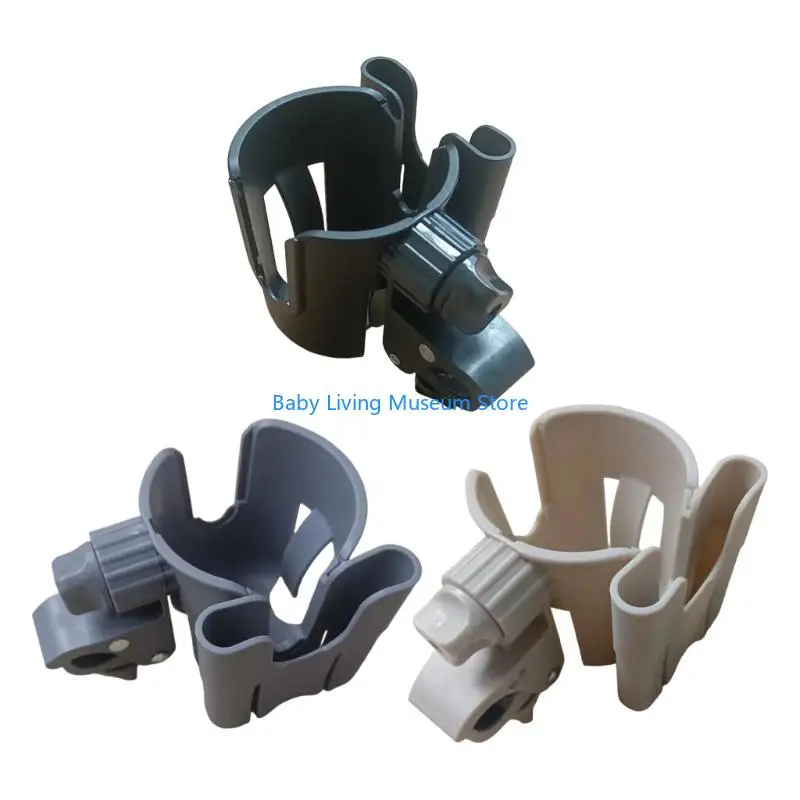 

P31C 2 in 1 Baby Strollers Cup Holder Phone Mount Slot Feature 360 Degree Rotation Convenient Clamp for Outdoor Activitiy