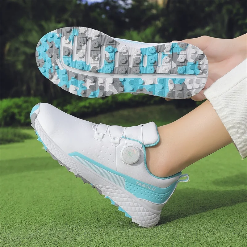 زوجين حذاء جولف الرجال الأبيض المهنية الدورية مشبك عدم الانزلاق Spikeless النساء في الهواء الطلق المبتدئين التدريب لاعبي الغولف أحذية رياضية