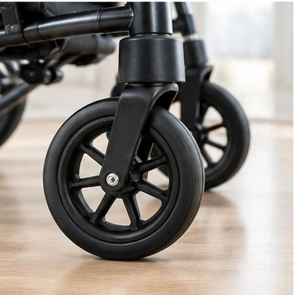 1Pair Multipurpose Universal Wheelchair Front Wheel Replacement Heavy Duty PVC Metal Anti Wear Quiet Wheel for Mobility Aids