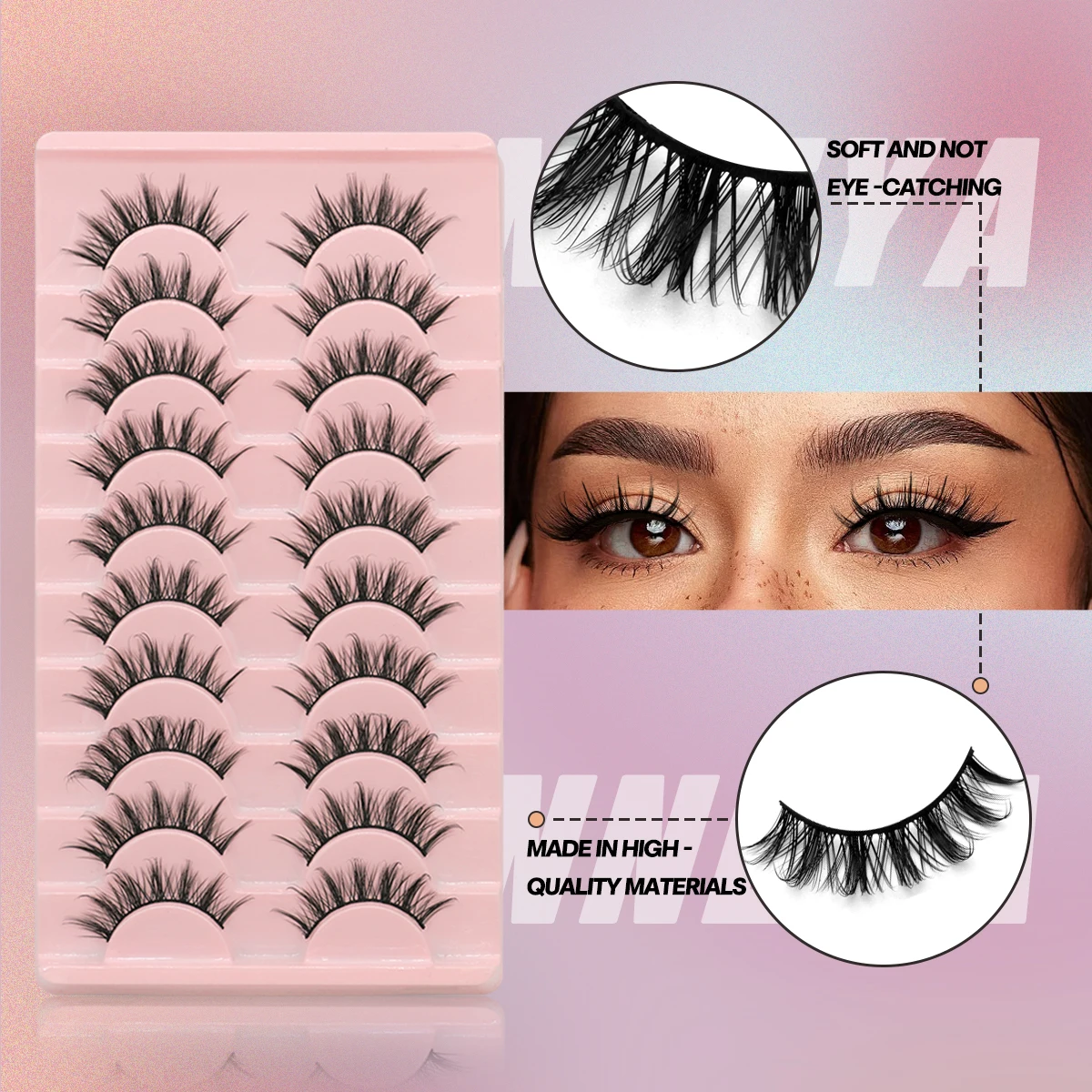 GROINNEYA 5/10 par rzęs 3D sztuczne rzęsy puszyste miękkie rzęsy Manga delikatne naturalne realistyczne przedłużanie rzęs