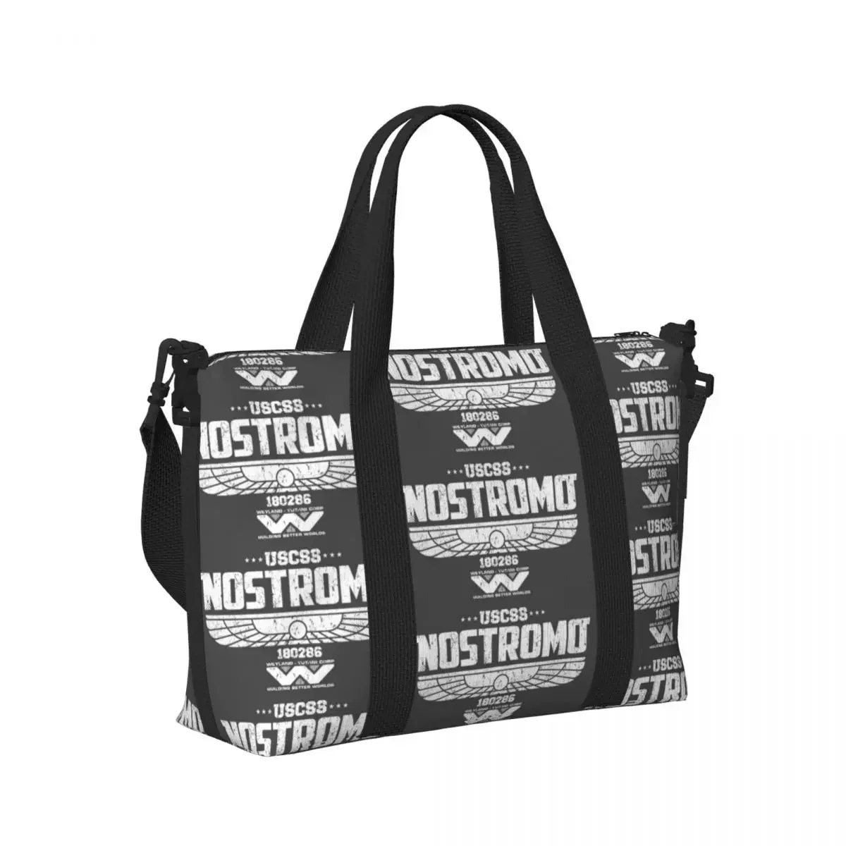 

N-Nostromo-S Alien Beach Travel Bag Large Capacity Tote Bags for Gym Yoga Women Shopping Duffle Shoulder Bag