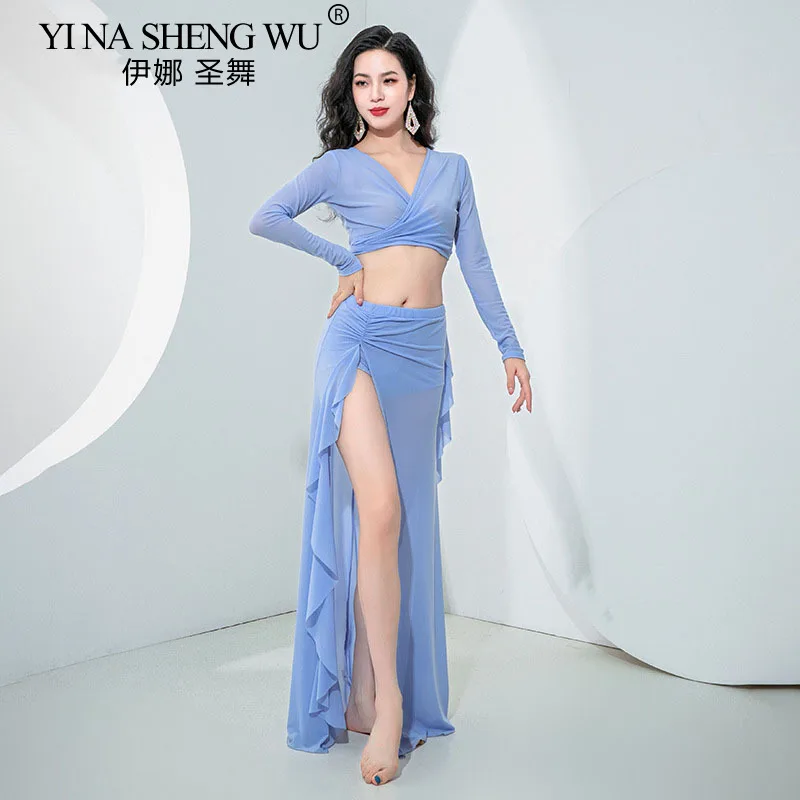 جديد أزياء الرقص الشرقي النساء ممارسة الرقص الشرقي الملابس أزياء الرقص الشرقي فريق الرقص 2 قطعة مجموعة للنساء المرحلة الزي