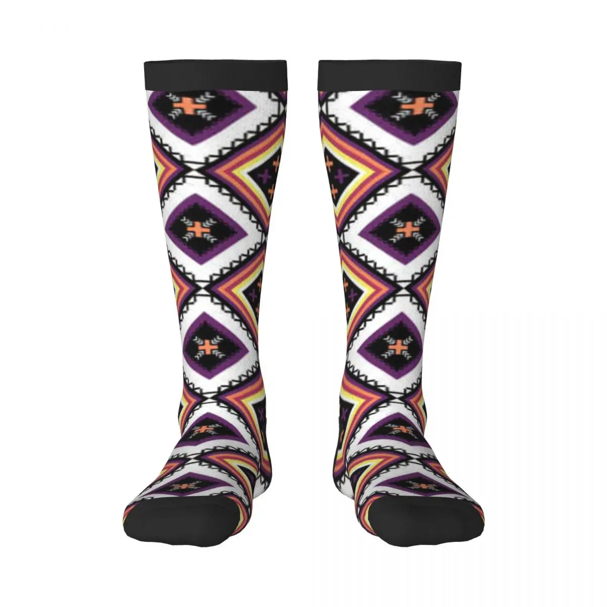 

Spring/autumn over the knee socks Colorful Geometric Ethnic Oriental Pattern school dance long stocking