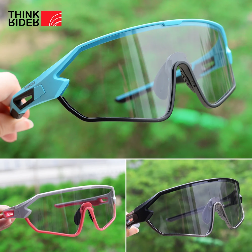 ThinkRider Cycling Glasses Photochromic Bicolor frame MTB Road Bike Glasses UV400 Protection Sunglasses Ultra-light Sport Safe