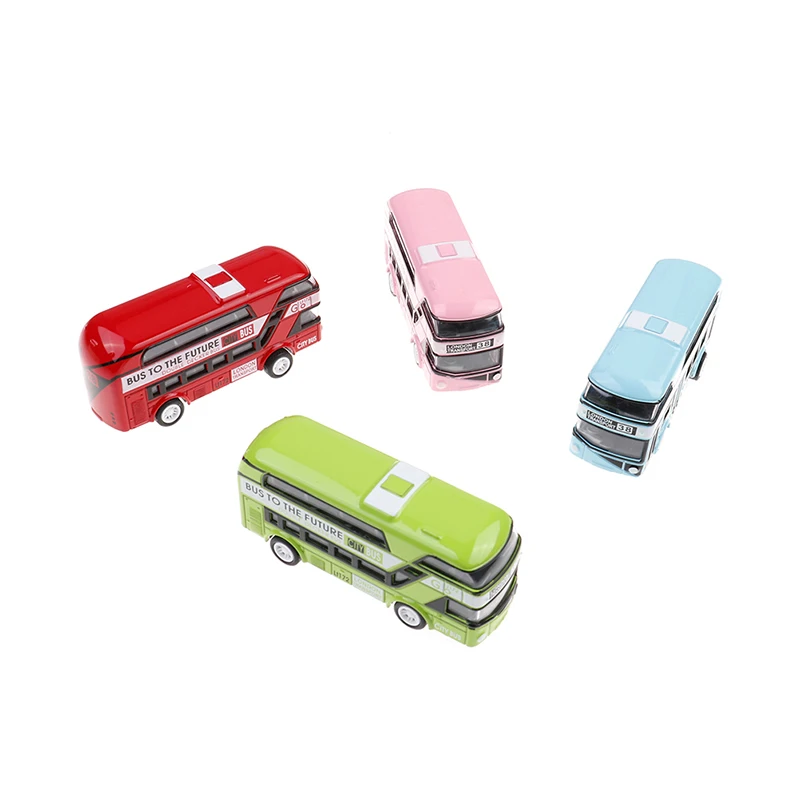 Kid Metal Double Decker London Bus Toys Pull Back 1:43 Double Decker Car Toy Best Birthday Gift For Kids