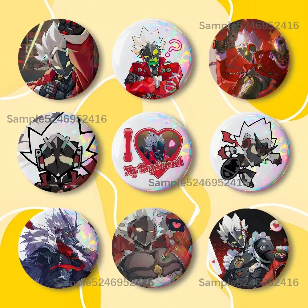 Billy Z-Zero Zenless Zone ZZZ Laser Badge Round Creative Pins Brooch Niche Design Brooch for Backpack Lapel Pins Accessories