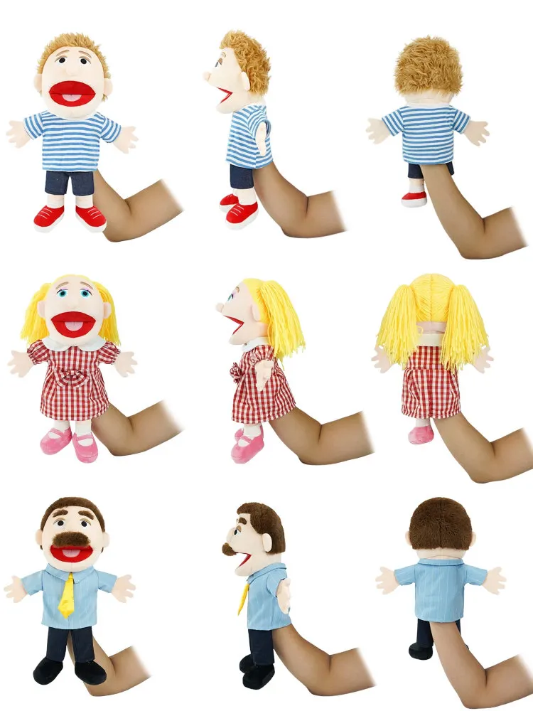 Lustige Handpuppe 38cm Familien-Serie Handpuppe Rollenspiel Gute-Nacht-Geschichten Requisiten Familienspielzeug Puppe Lernspielzeug – Detail 1