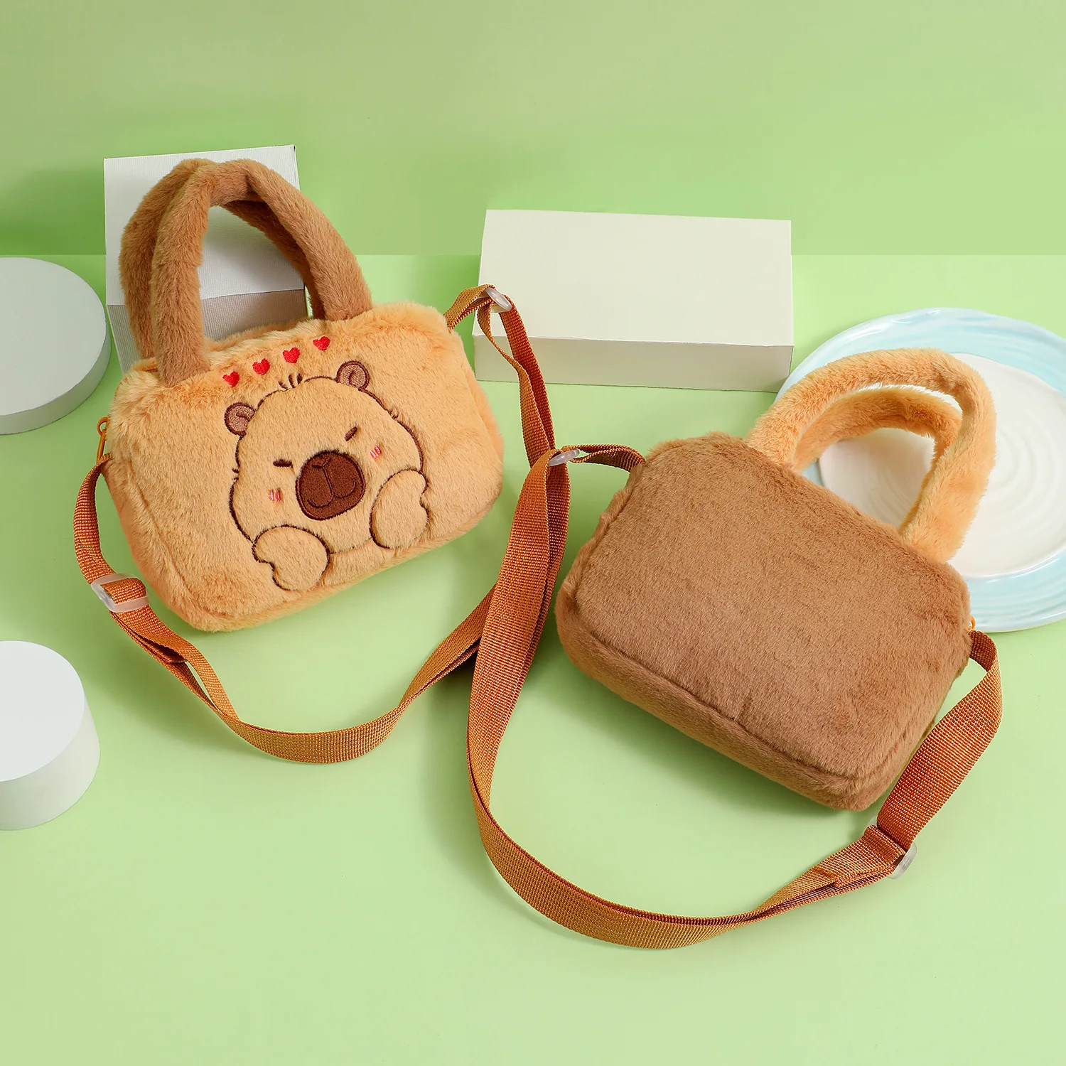 Cartoon Plush Dolphin Shoulder Bag for Kids - usage example