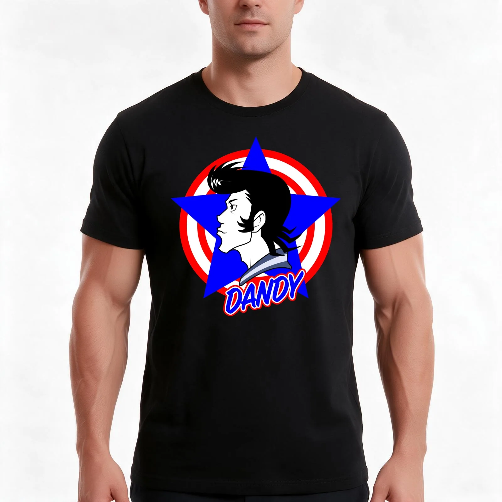 Dandy T-Shirt, Summer Casual Cotton Tee, Oversized Streetwear Tops, Vintage Graphic Print, Loose Fit Short Sleeve, 100% Cotton