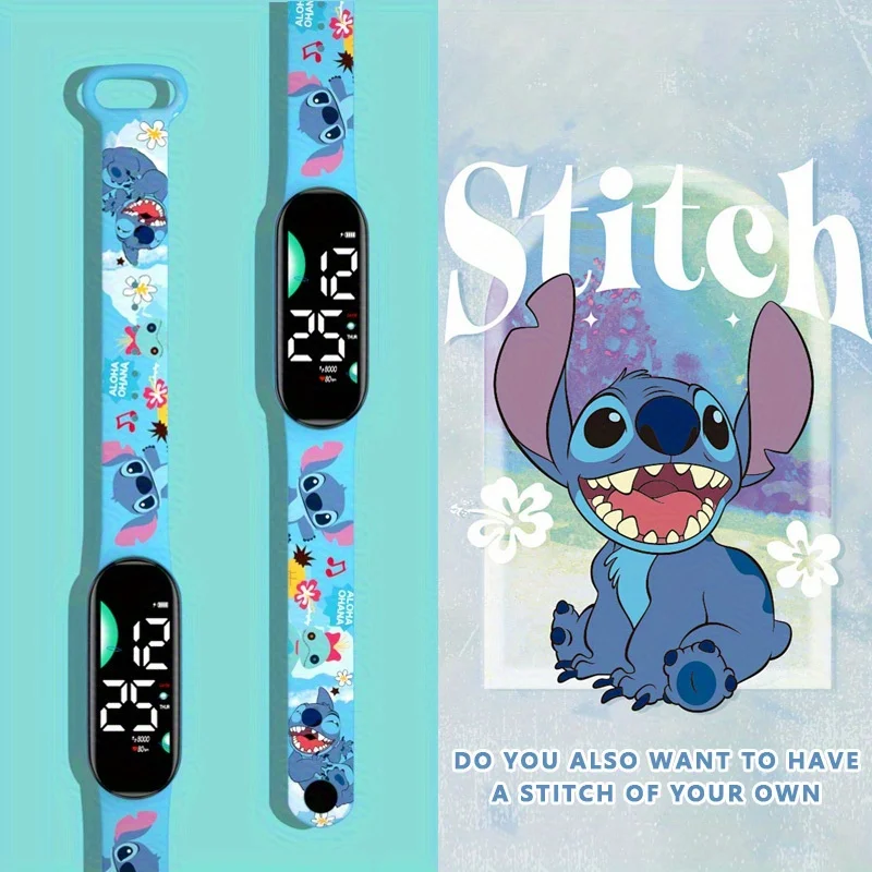 Reloj de dibujos animados Disney Stitch – Diseño creativo, visualización fácil de la hora, elegante reloj de pulsera para estudiantes, regalo de cumpleaños ideal