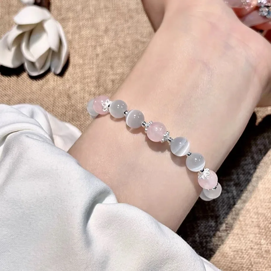 Niche Design Star Chain Tassel Bracelet for Women Fantasy Blue Crystal Beads Elastic Rope Bracelet Best Friend Jewelry Gifts