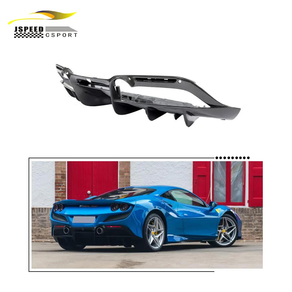 JCsportline Carbon Fiber Rear Diffuser for the Ferrari F8 Tributo and Spider 2020-2022