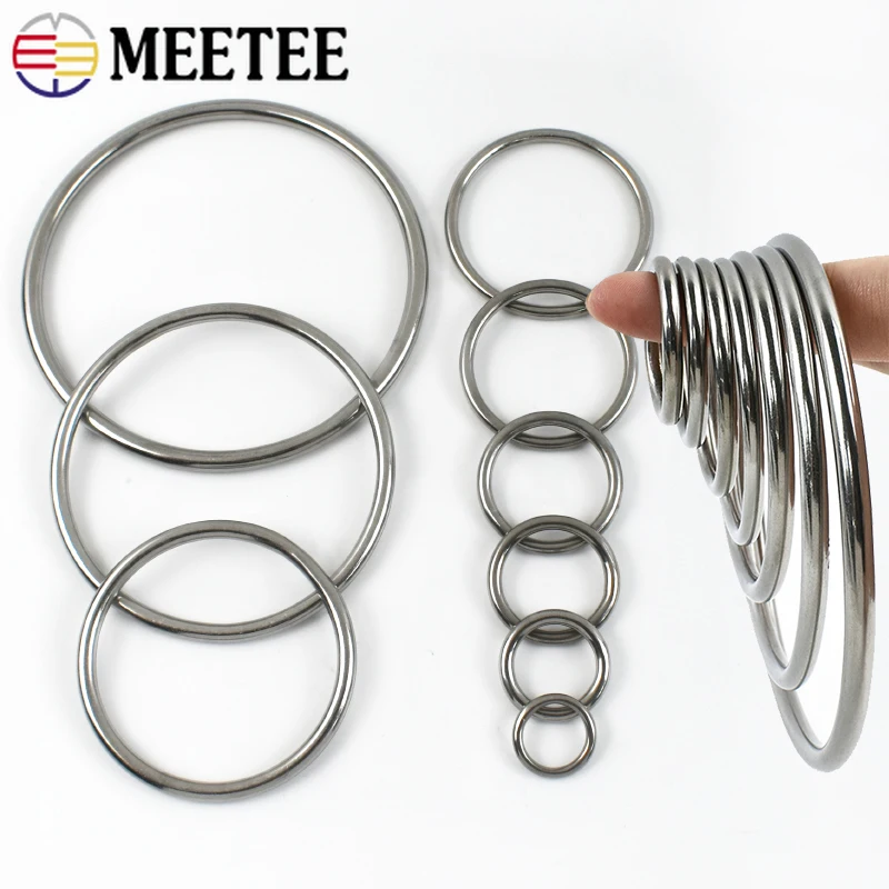 

2/5Pcs Stainless Steel Ring Buckle 15-100mm Seamless Metal Buckles Backpack Carabiner Rings Webbing Strap Connector Loop Clasp
