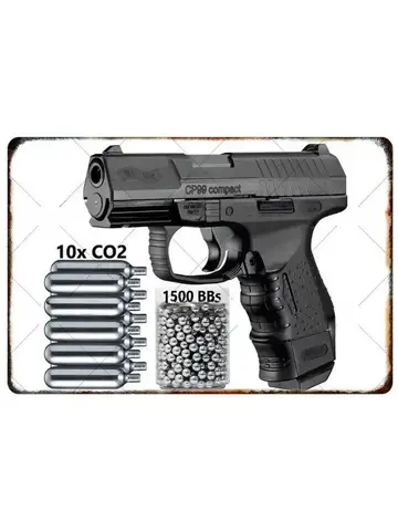 Cool Gun Poster Metal Tin Sign Man Cave Set 4 Vintage Firearm Wall Art Military Decor Bar Bedroom Garage