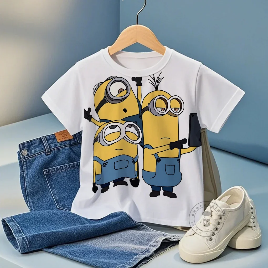 

Cool Minions Cartoon Graphic Tee Summer Kids T-Shirt Boys Girls 3D Print Short Sleeve Top Comfortable Fit Gift