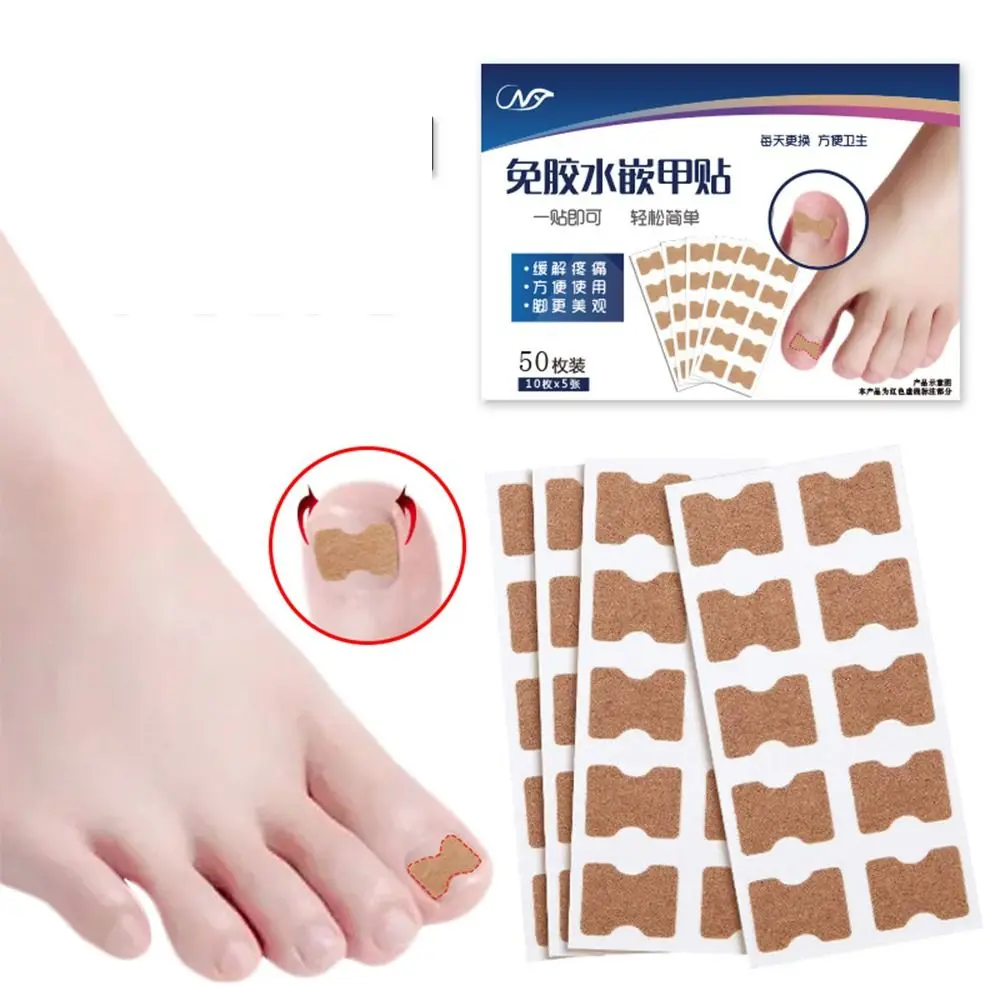 50pcs Non-woven Fabric Ingrown Nail Correction Stickers Invisible Paronychia Treatment Toenail Corrector Patches Pedicure Tool