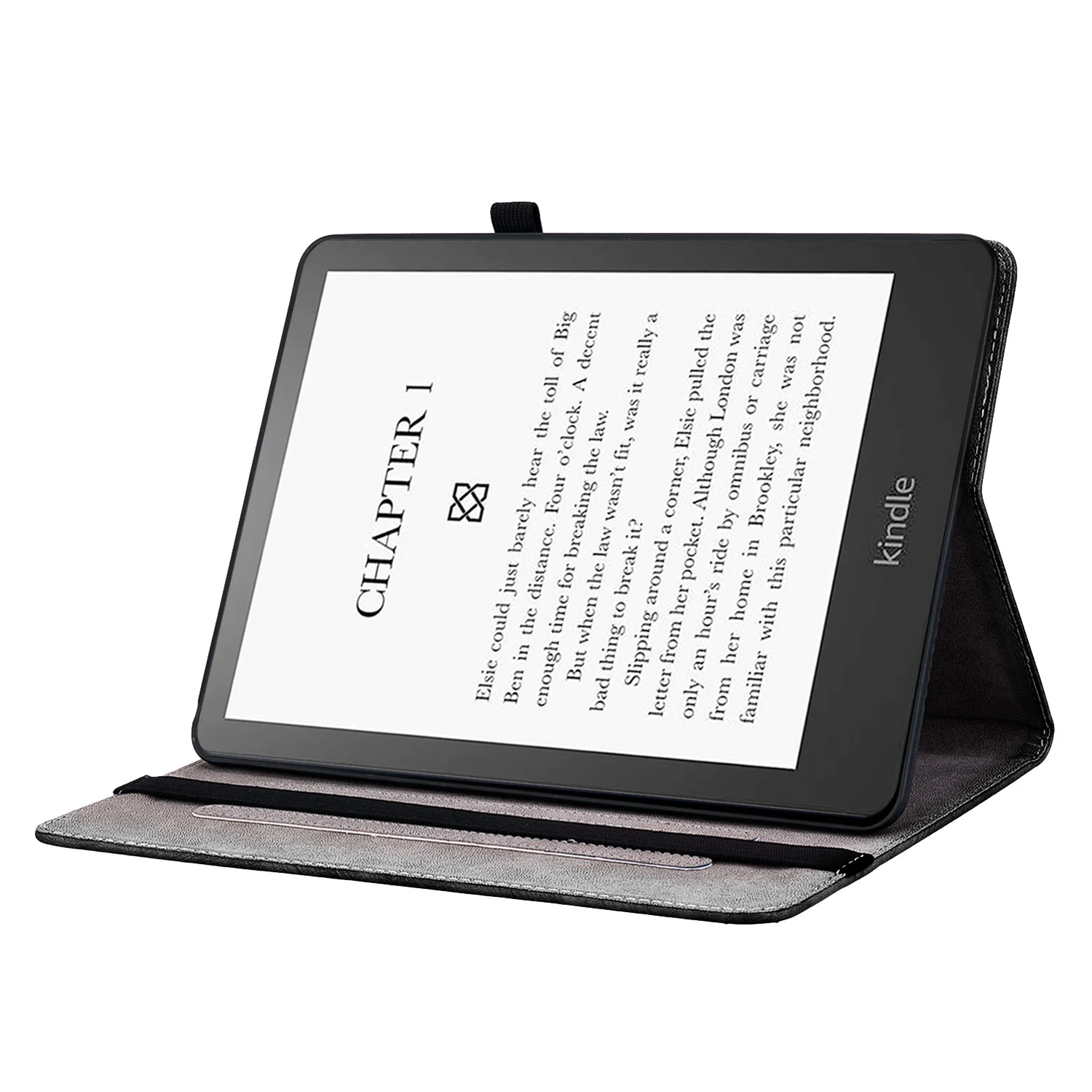 For Amazon Kindle Paperwhite (2021) Leather Case Pattern Printed Stand Tablet Cover with Card Slots - Lion Head