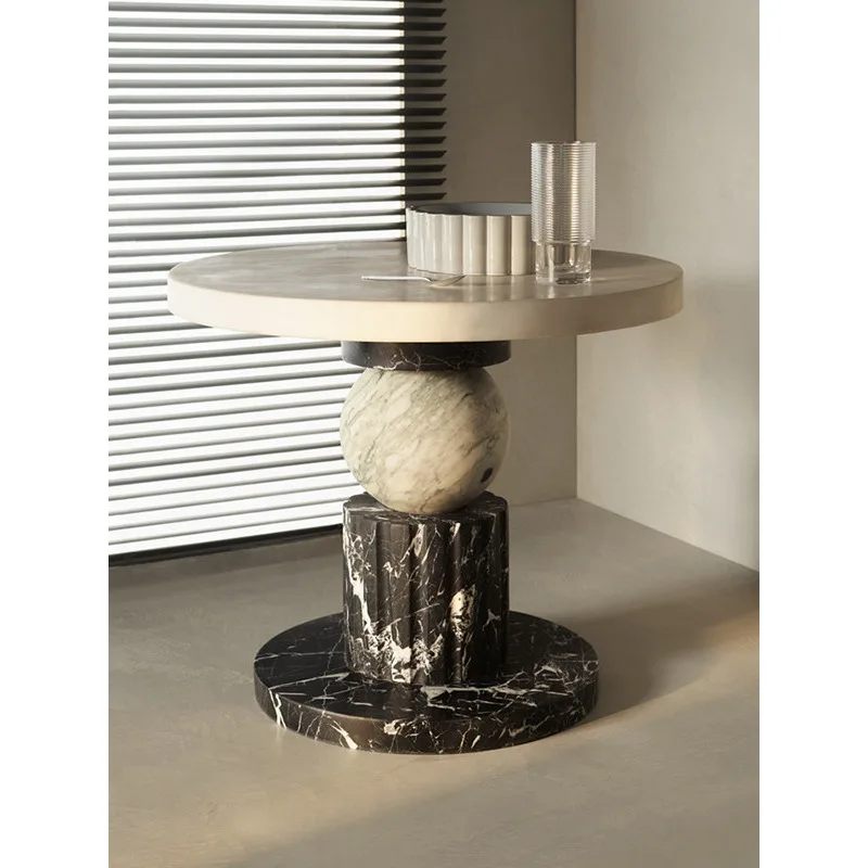 Italian marble coffee table high-end light luxury customized home living room hotel tea room natural marble side table
