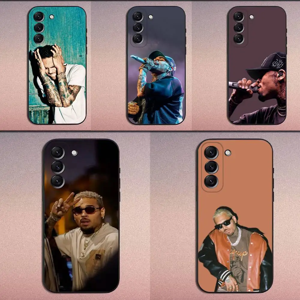 

American Rapper C-Chris Brown Phone Case For Samsung Galaxy A20,A21s,A22,A31,A32,A52,A53,A72,73,A80 Soft Black Cover