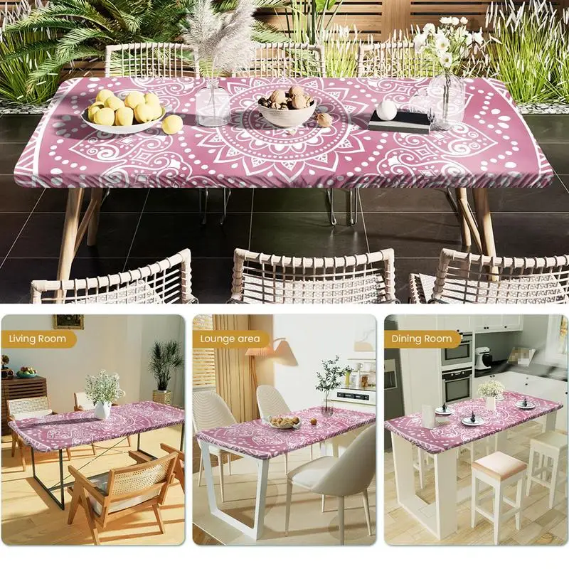 

Picnic Table Cover Stable Elastic Table Protection Table Cover Stylish Design Light Weight Camping Tablecloth Patio Table Covers