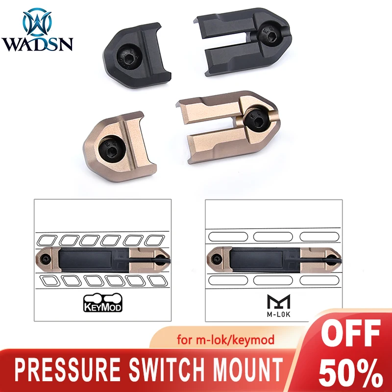 WADSN M600 M300 Pressure Switch Mount Mlok Keymod DBAL PEQ  Switch Plates Tape Panel for Picatinny Rail Hunting Accessories