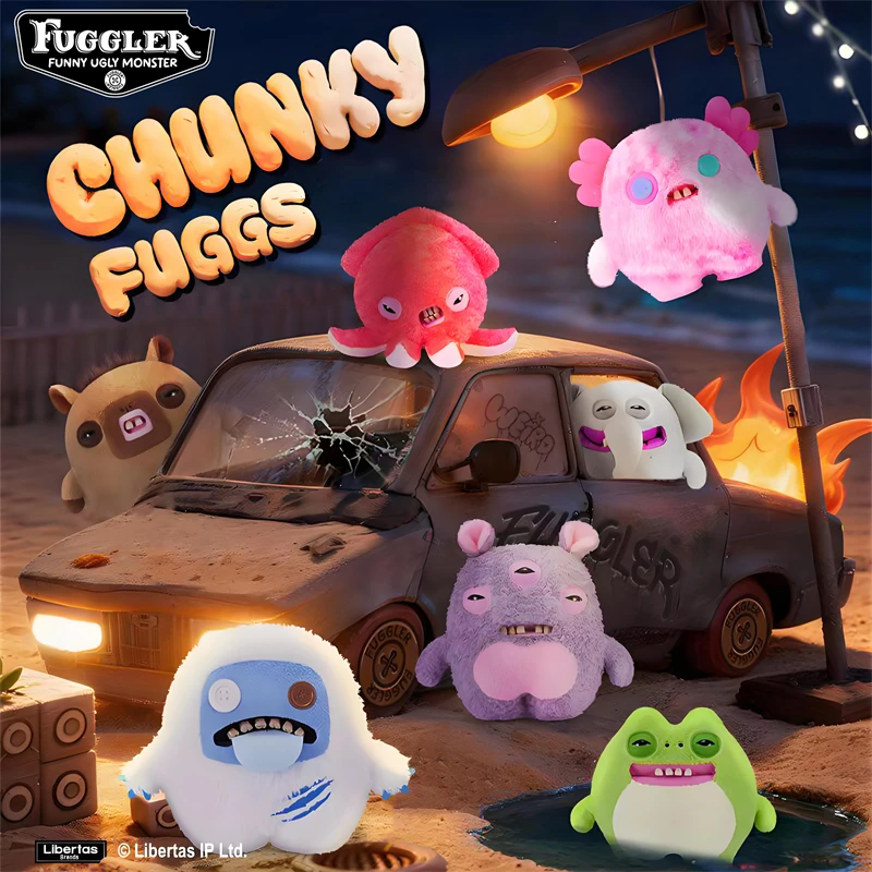 Nouveaux jouets en peluche originaux Fuggler, monstres amusants aux dents, oreillers Kawaii Fugglers Chunky Fuggs Bigg Nuggets, poupées en peluche, cadeaux