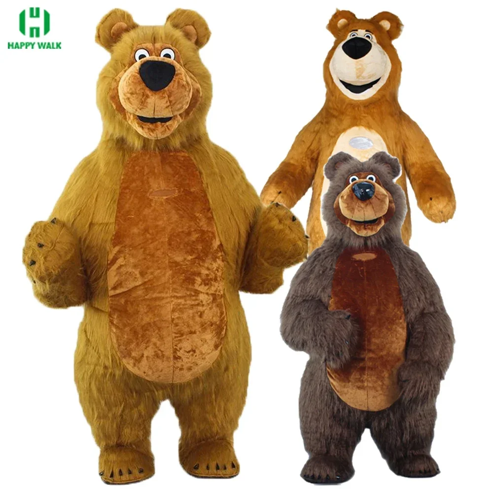 

Furry Inflatable Giant Bear Mascot Costume Mascotte Brown Bear Plush Halloween Cosplay Mascot Cosume For Adult Fursuit