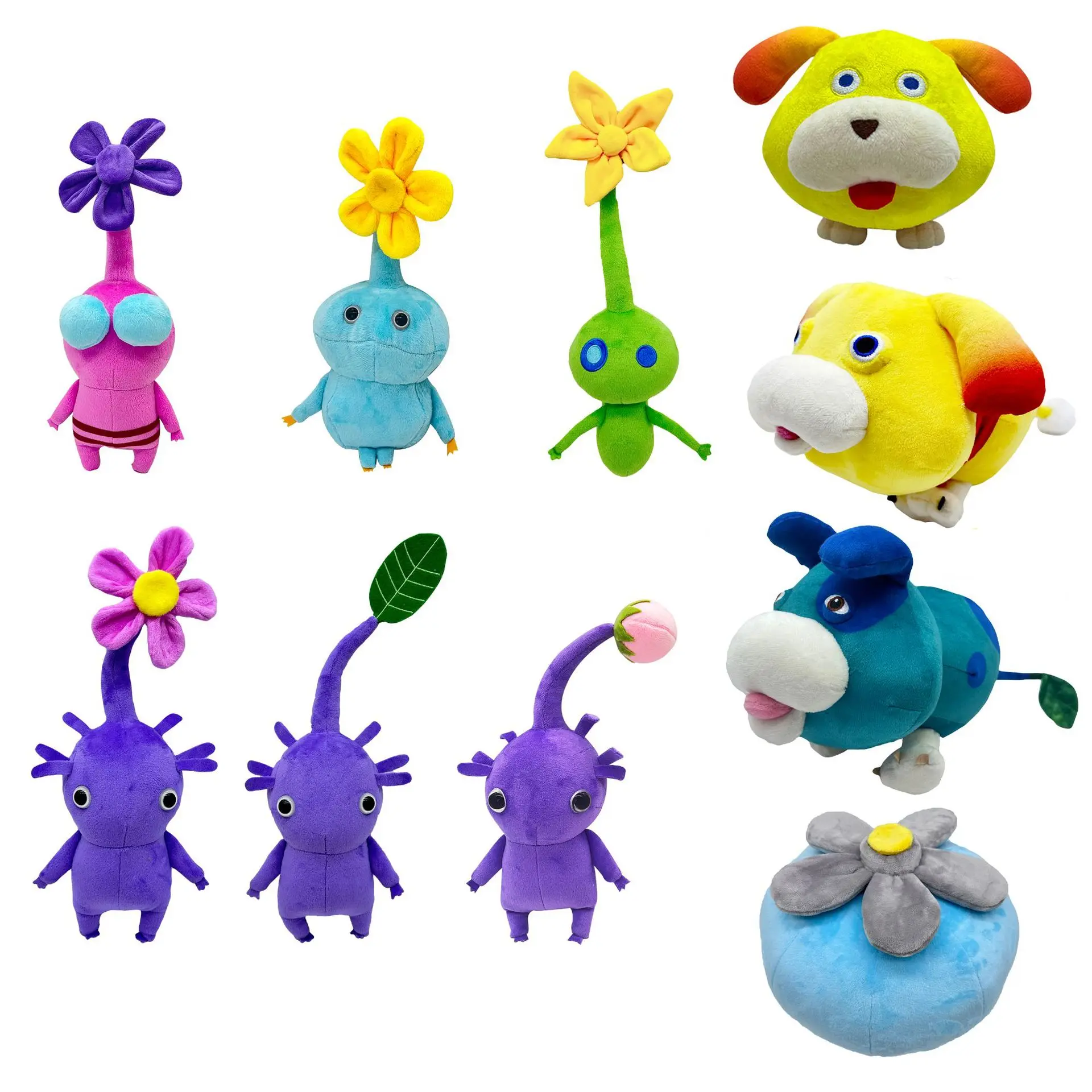 Pikmin Ice and Oatchi Plush Adorable Plant Like Creatures for Fun and Collecting Soft Stuffed Figure Doll for Kids and Adults