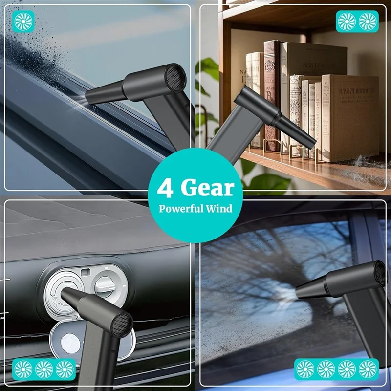 منفضة هواء كهربائية لاسلكية عالية السرعة، 1800 دورة في الدقيقة، منفاخ هواء 4 أوضاع لتنظيف الأماكن الخارجية والسيارة