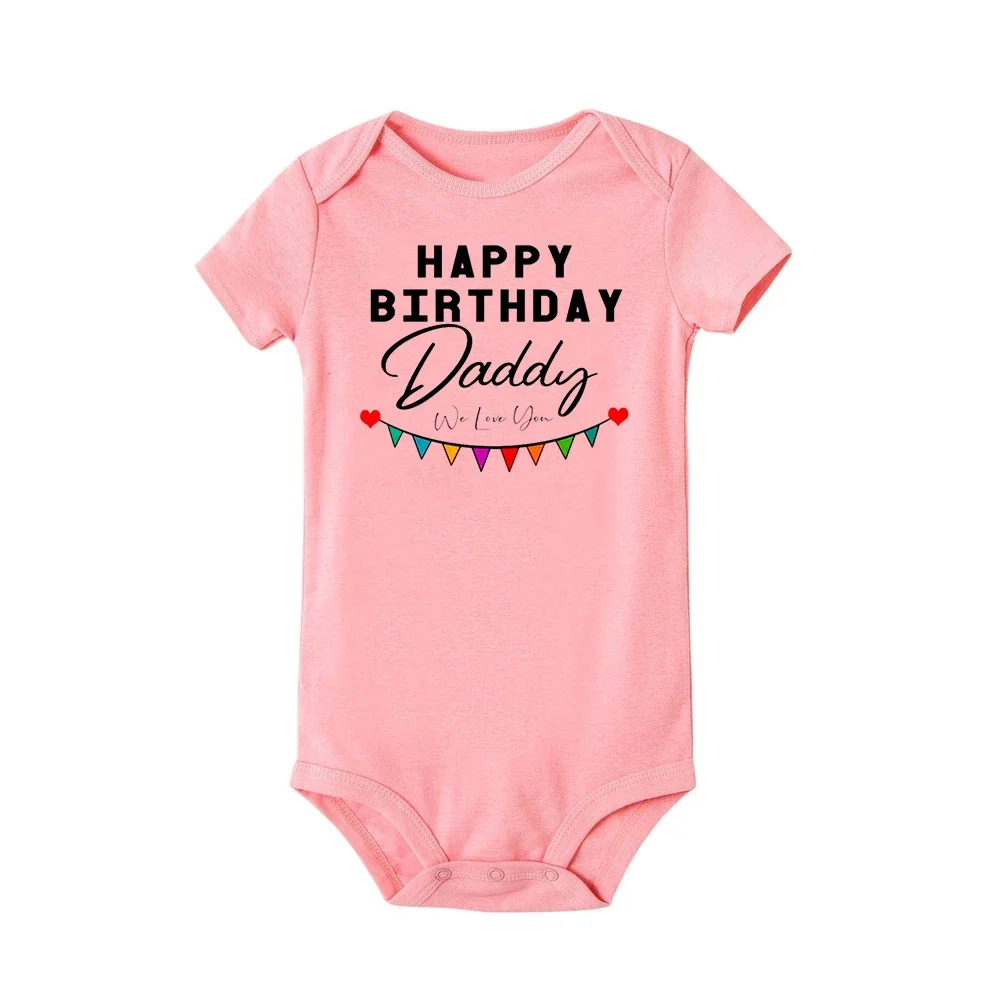 Happy Birthday Daddy Party Mom and Baby Matching Outfit Clothes Gifts Dad Baby Bodysuit Shirt Mama T-shirt Top Birthday Present